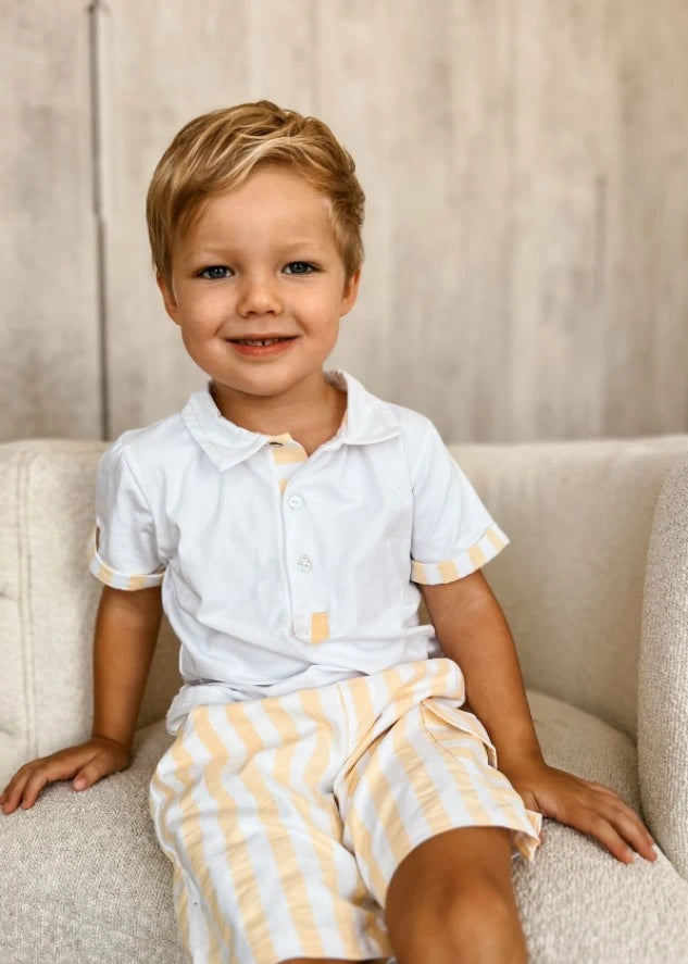 deolinda boys lemon t shirt and shorts set 