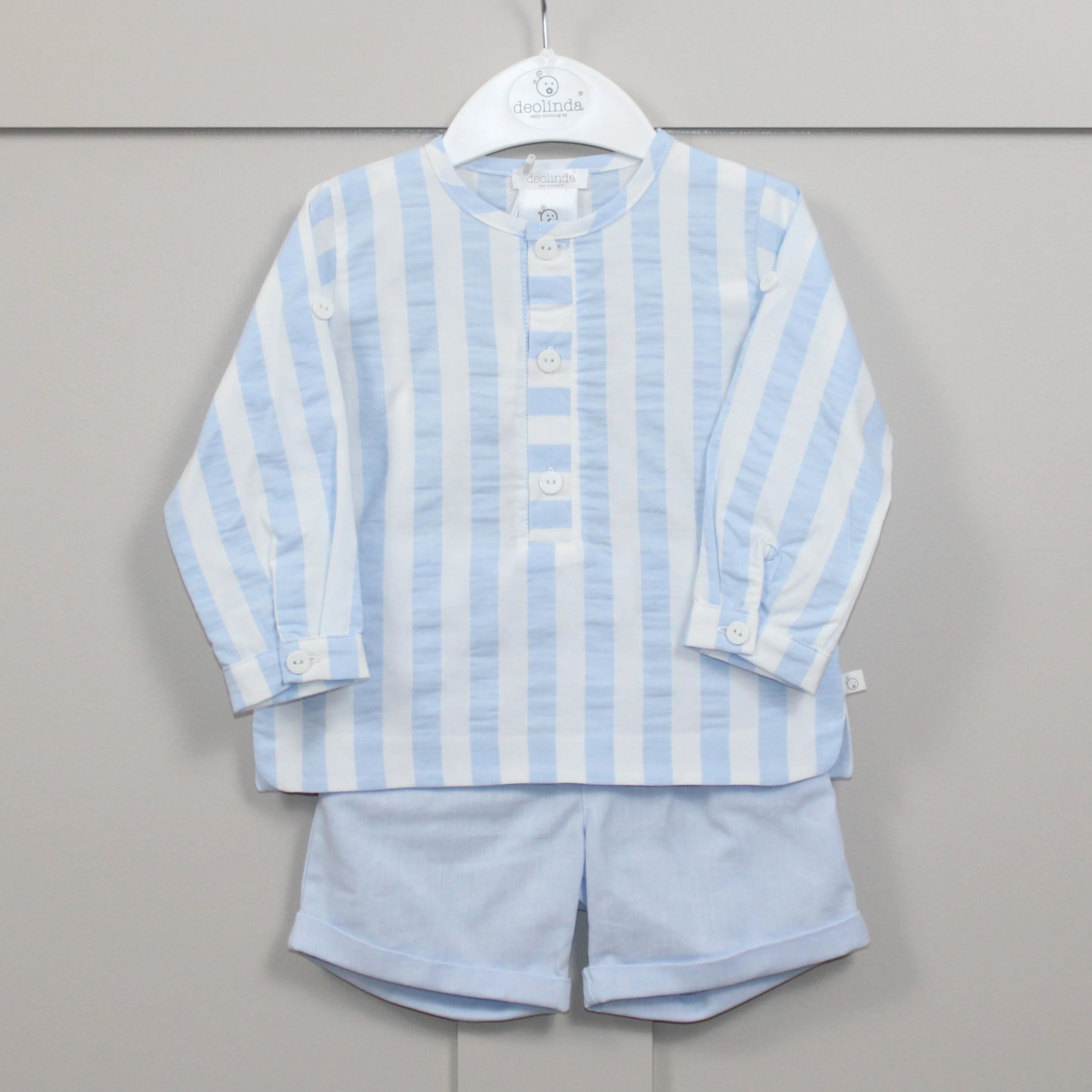 deolinda Blue Stripe Shirt and Shorts