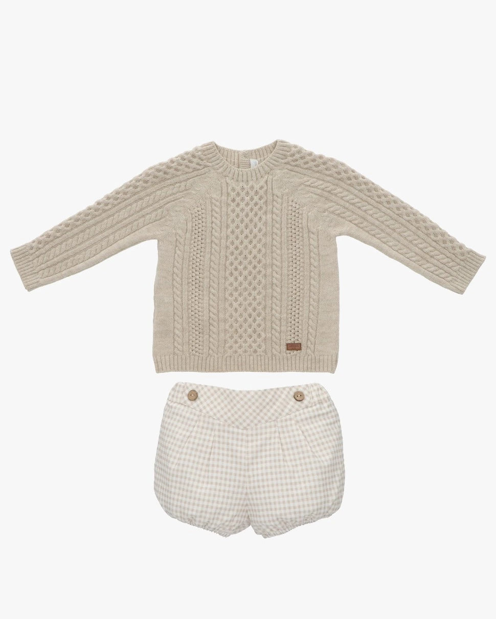 Knitted Jumper and Shorts Set from tors childrens wear aw23 collection by spanish brand martin aranda