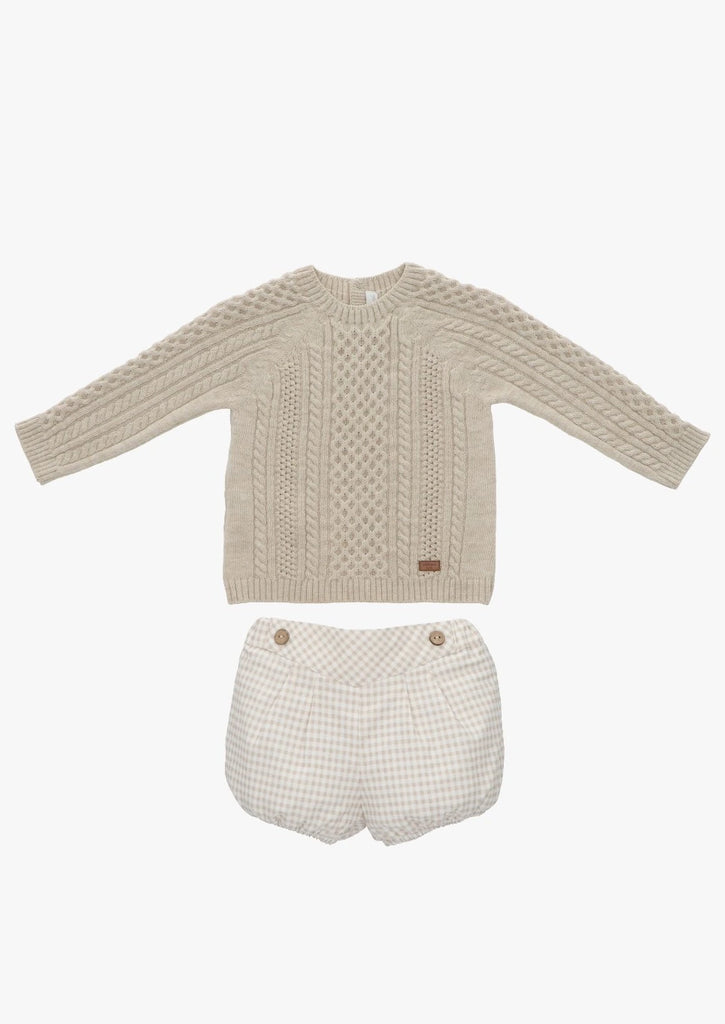Knitted Jumper and Shorts Set from tors childrens wear aw23 collection by spanish brand martin aranda