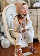 Dusty Pink Cashmere Teddy Hat by petit maison kids