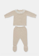 martin aranda "Carmen" Beige Knit Girls Set