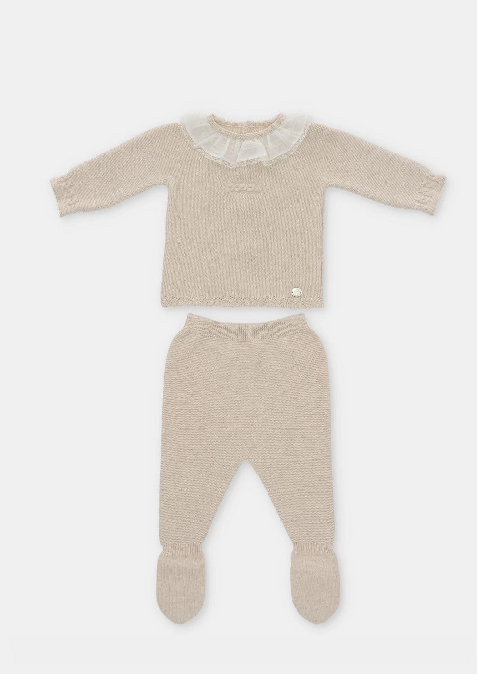 martin aranda "Carmen" Beige Knit Girls Set