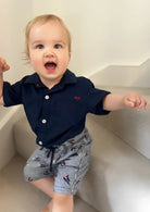 tors childrens wear Hugo Navy Shirt and Shorts Set by Milon. 