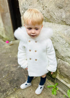 ivory faux fur hooded coat by martin aranda