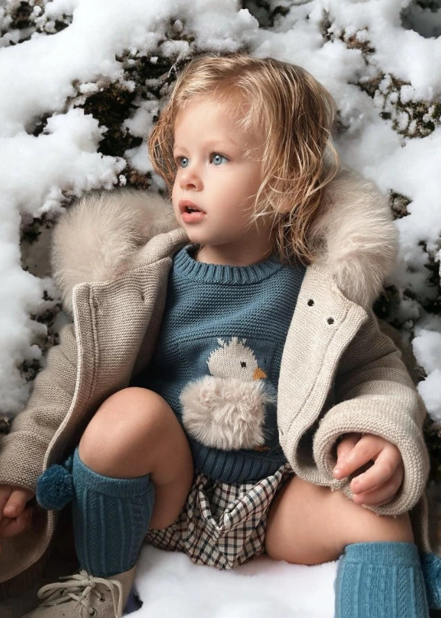 Sardon little chick jumper and shorts and martin aranda beige faux fur hooded coat from tors childrens wear
