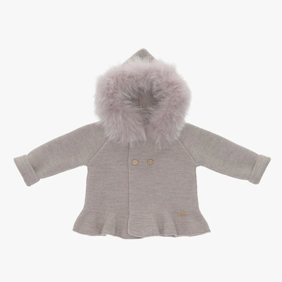 "Leandra" Faux Fur Hooded Coat from tors childrens wear aw23 collection by spanish brand martin aranda