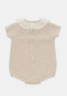 "Carmen" Beige Knit Baby Romper by martin aranda