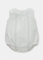 martin aranda unisex white and sky baby romper