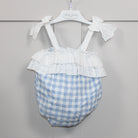 martin aranda blue french gingham shortie romper