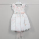 martin aranda peach blossom summer dress with Tulle sash and bow