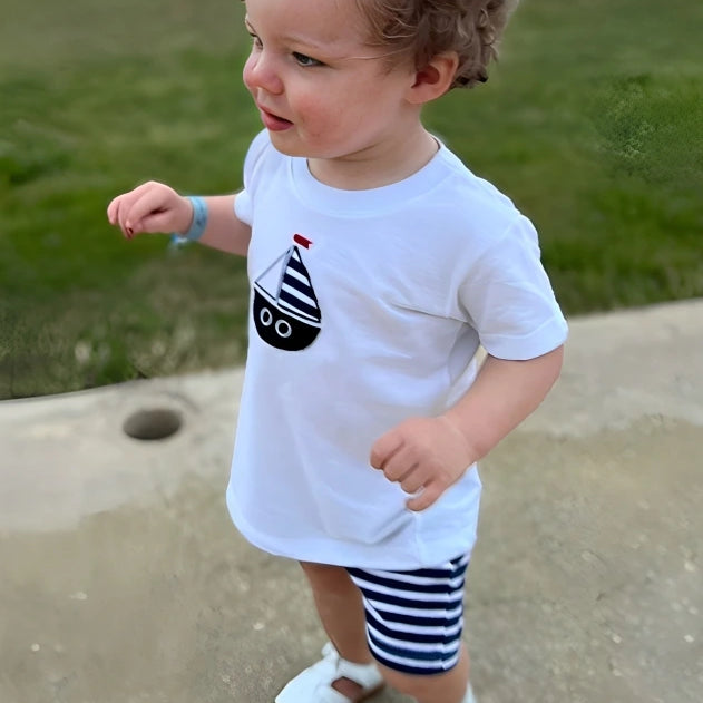 Navy T-Shirt & Shorts Set by rapife from tors childrens wear