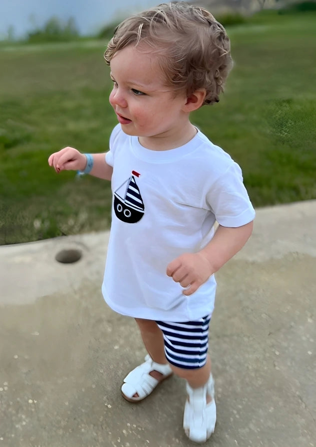 Navy T-Shirt & Shorts Set by rapife from tors childrens wear
