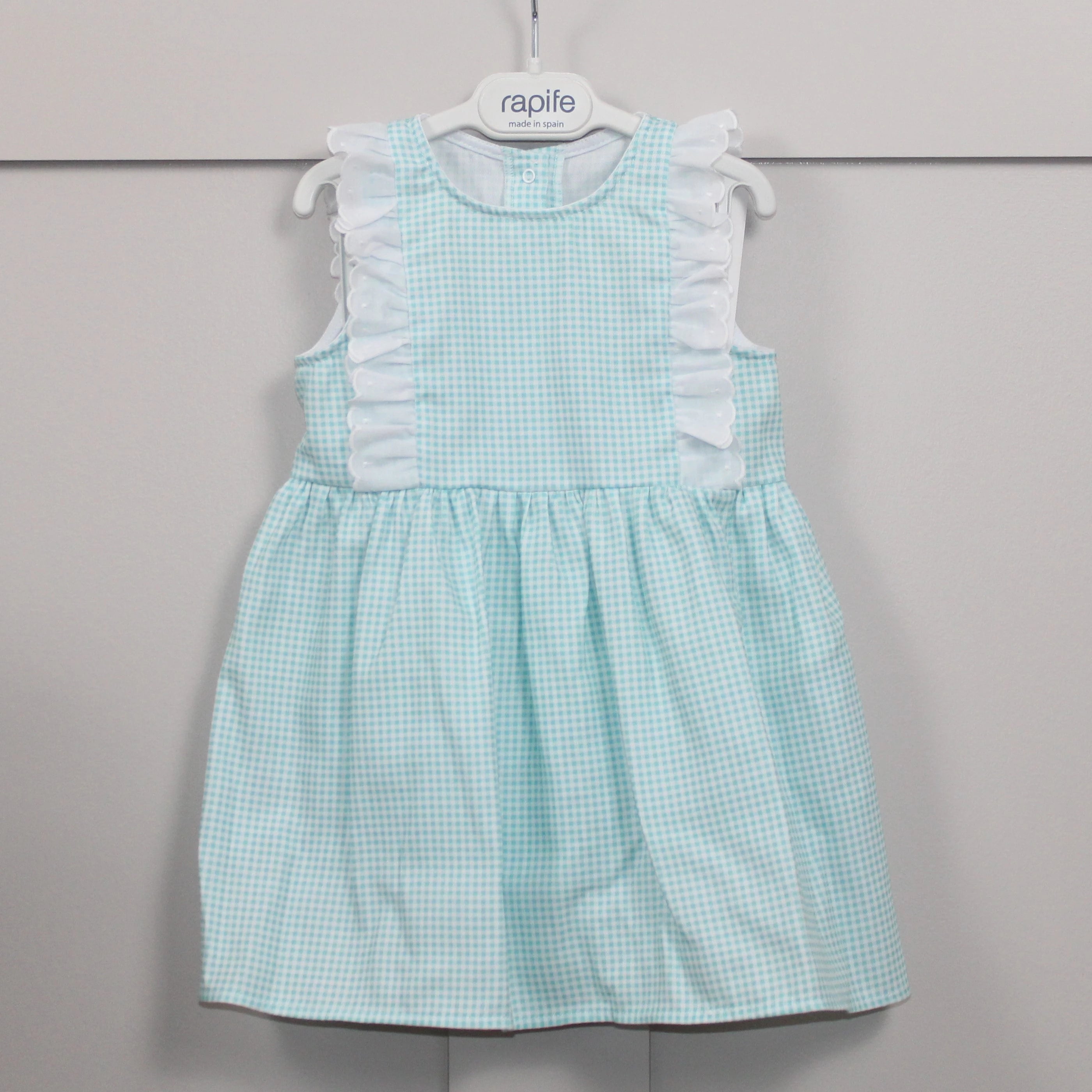 rapife Torquoise Gingham Sleeveless Dress