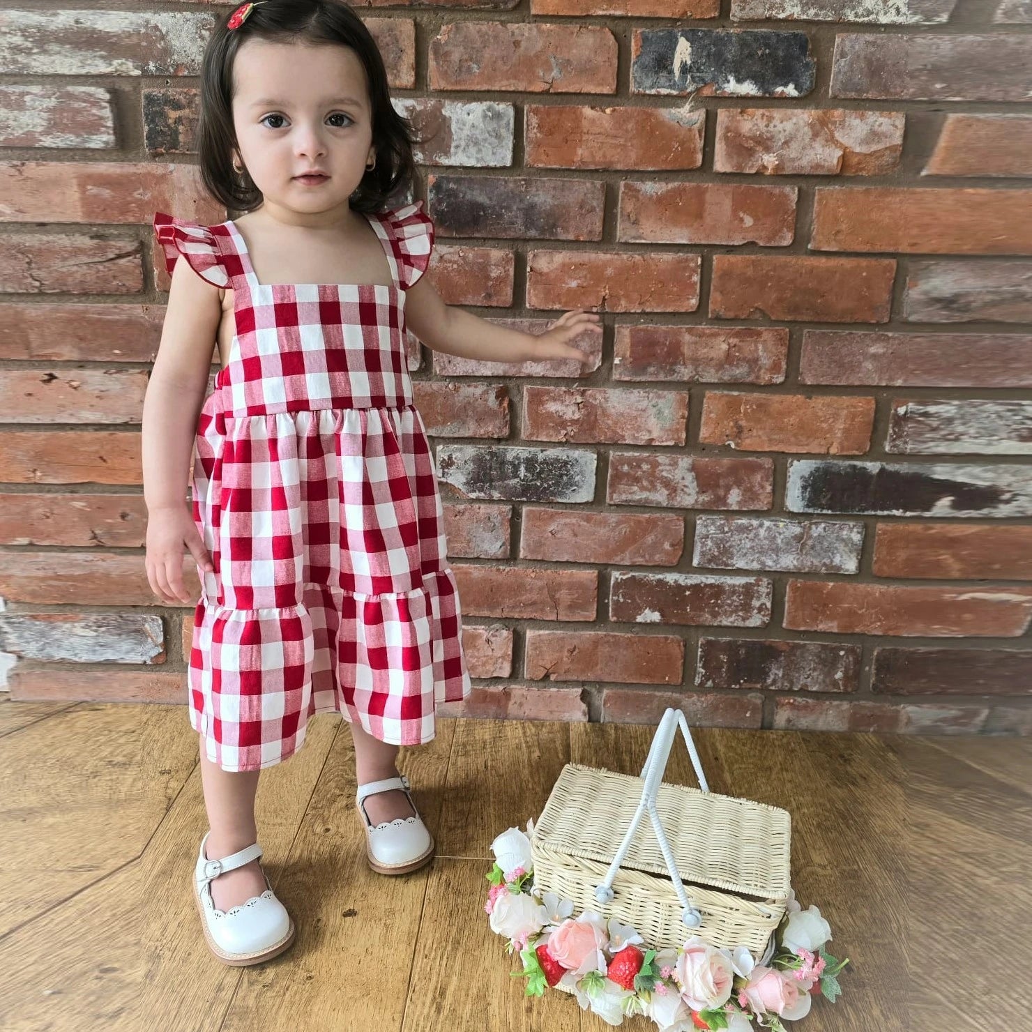 rapife summer dress with red check 