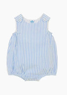 Sardon blue seersucker stripe baby romper 