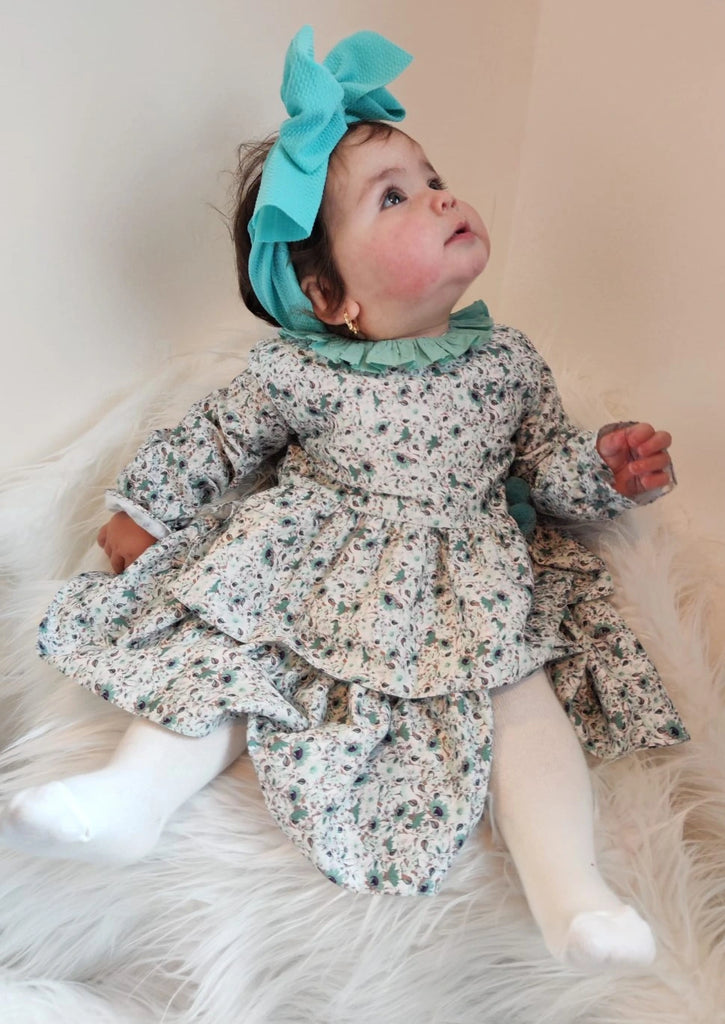 tors childrens wear green floral print dress from sardon