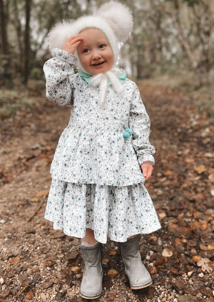 tors childrens wear green floral print dress by brand sardon