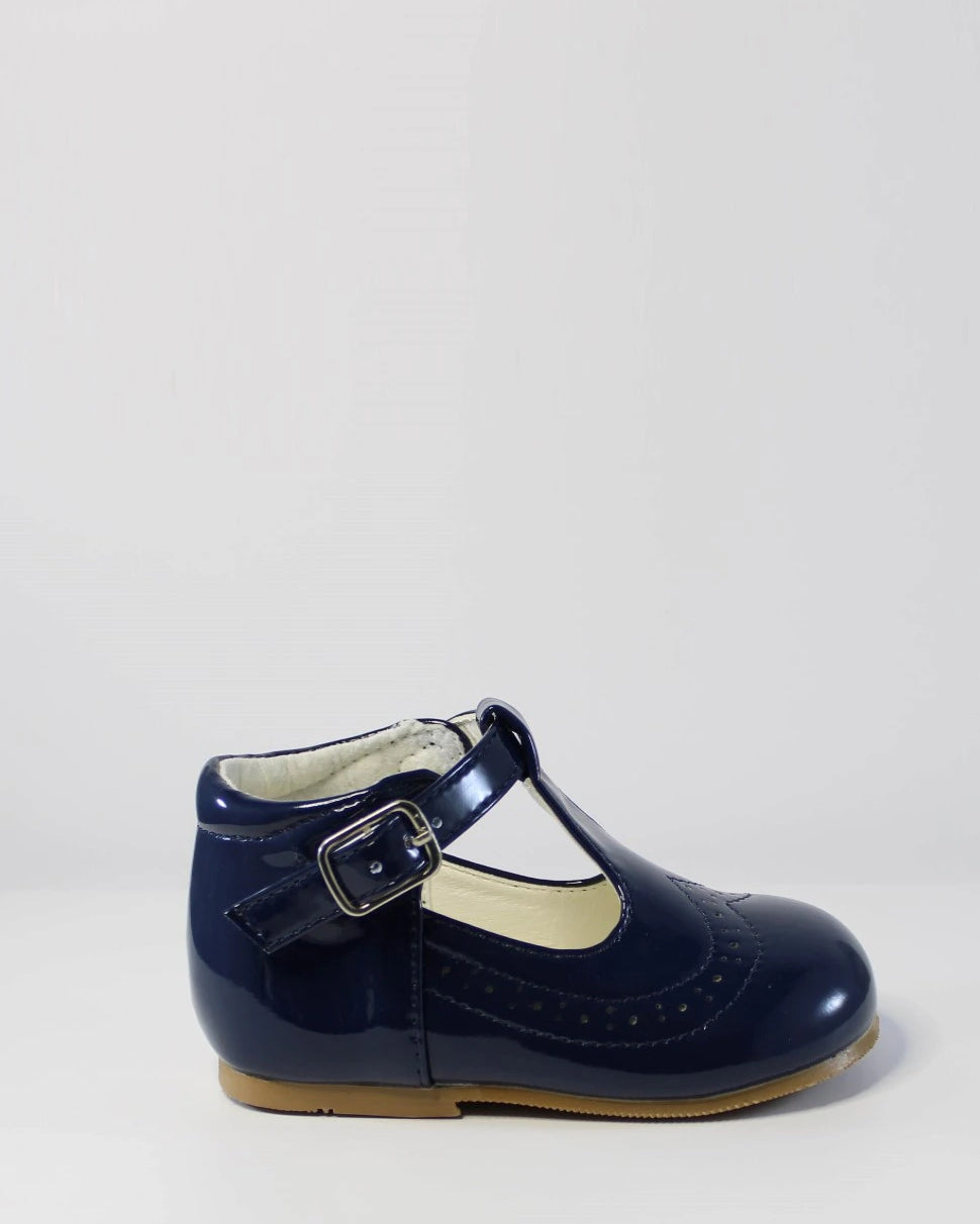 sevva navy patent boys shoes