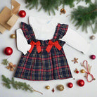 tartan dress and blouse set by sardon