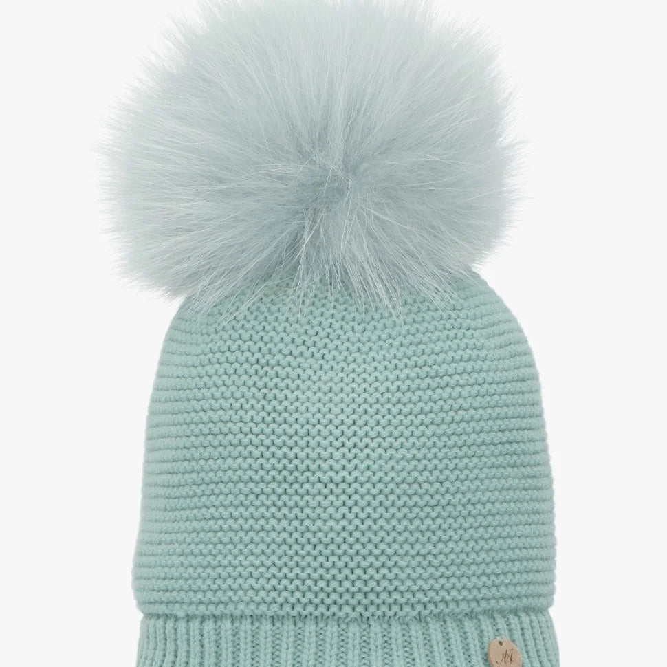 Mint Single Pom Hat from tors childrens wear aw23 collection by spanish brand martin aranda