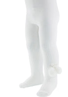 white ankle pom tights from tors childrens wear