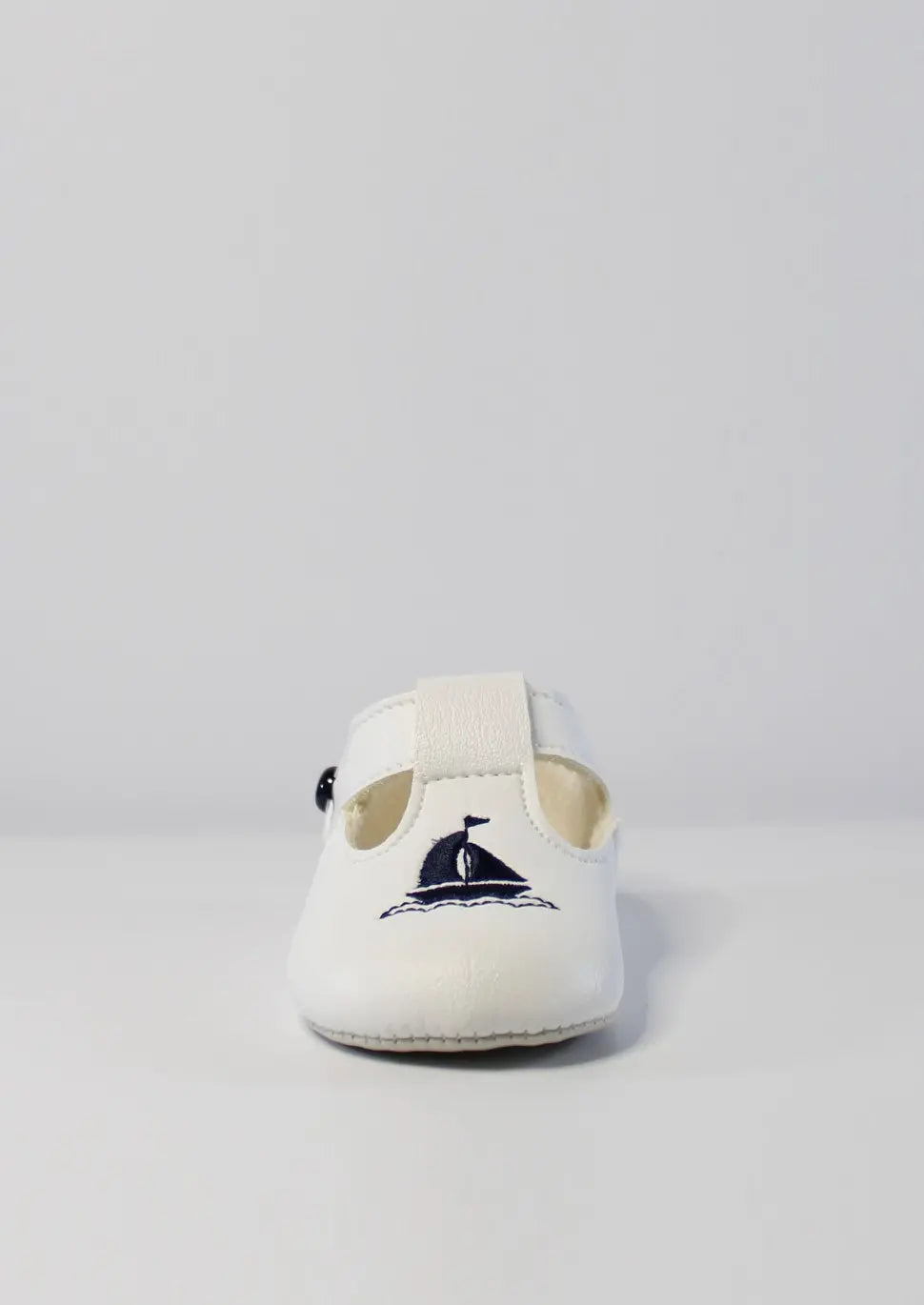 Boys White Shoes With Navy Yacht Motif from Baypods