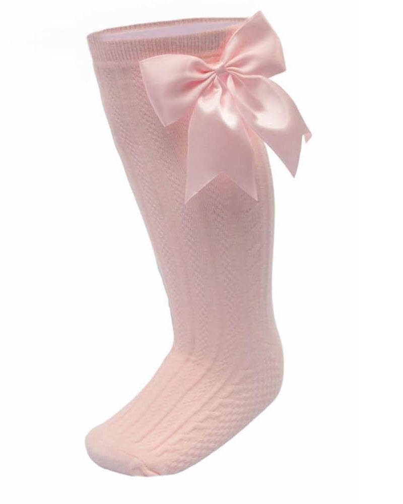 elegance pink bow socks
