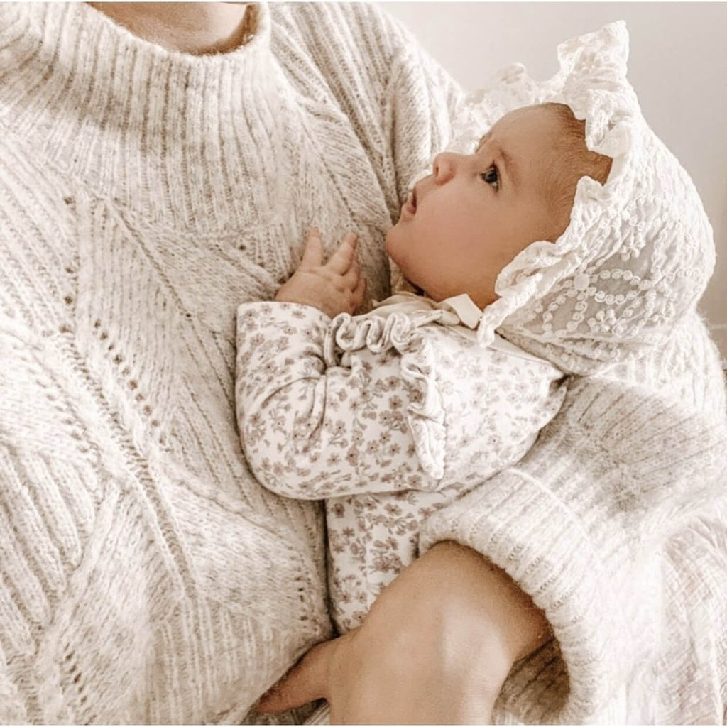 ivory lace bonnet