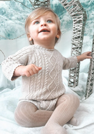 tors childrens wear beige short knit romper by spanish brand martin aranda