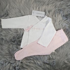 white & pink wrap-over set
