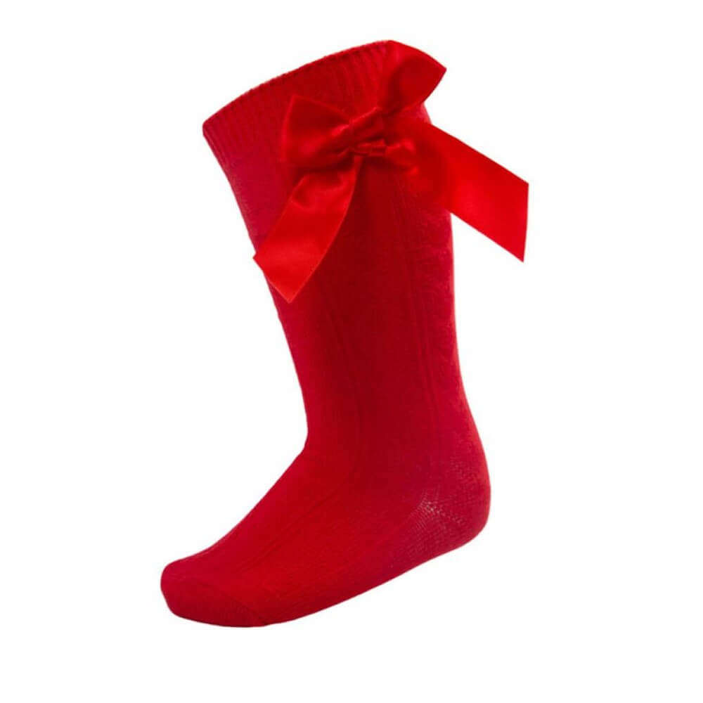 red heart bow socks