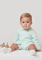 Mint ribbed cardigan set by caramelo kids
