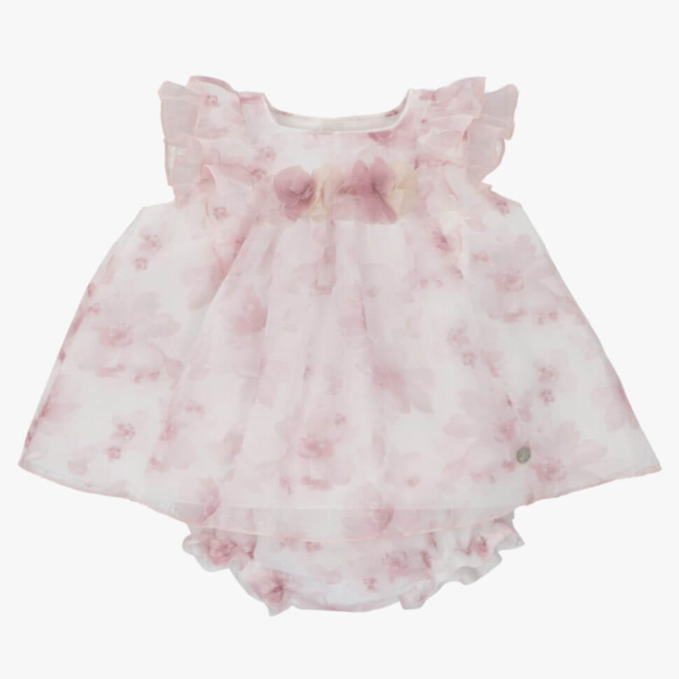 powder pink dress and bloomers set by spanish brand martin aranda available at tors childrens wear