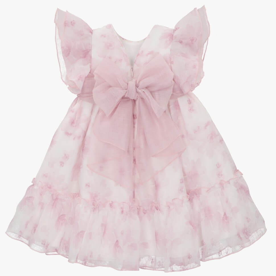 Powder Pink Rose Dress by Spanish Brand Martin Aranda ss23 range at tors childrens wear