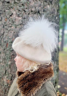 cream single pom beret by petit maison kids