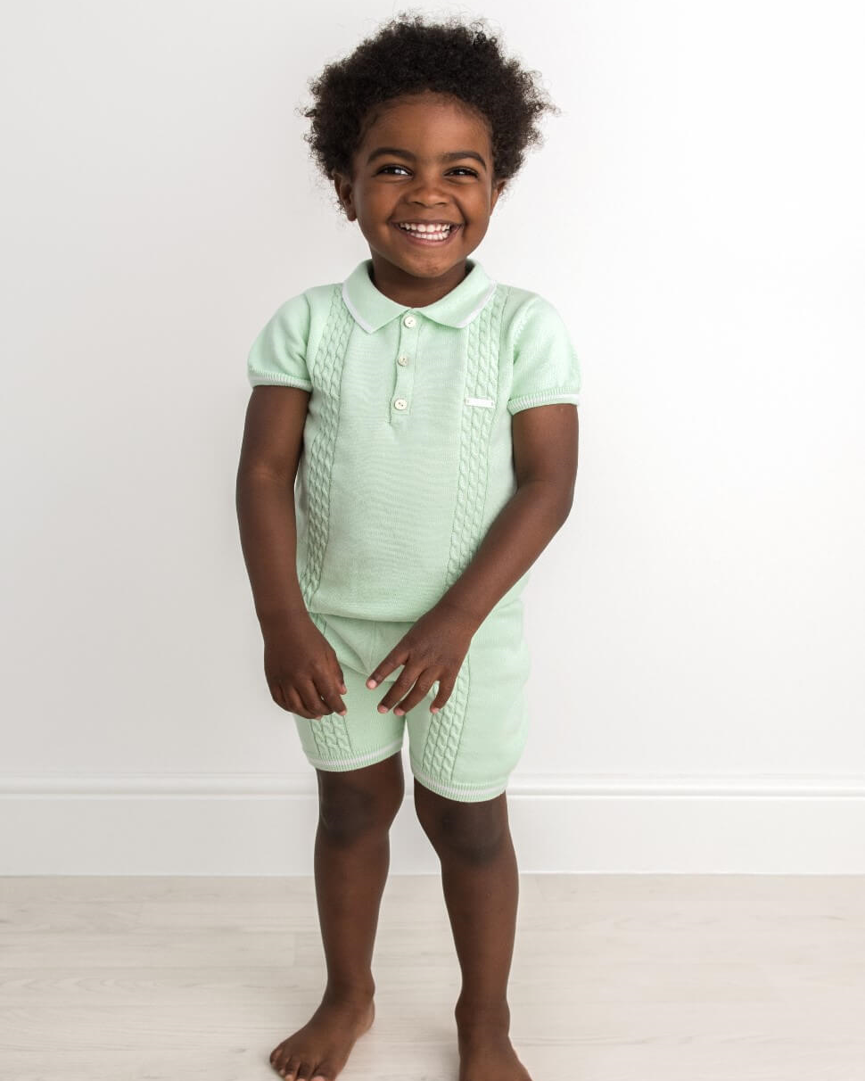 tors childrens wear mint cable knit polo set from caramelo kids