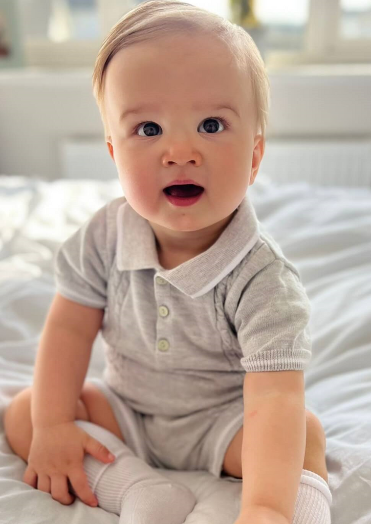 tors childrens wear grey cable knit polo set from caramelo kids