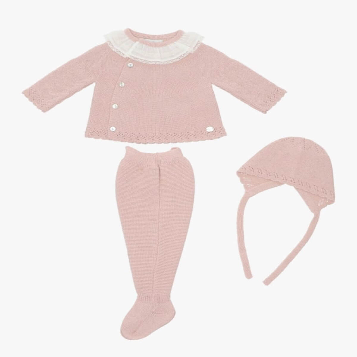 martin aranda "Camilla" Ash Rose Knitted Pram Set from tors childrens wear