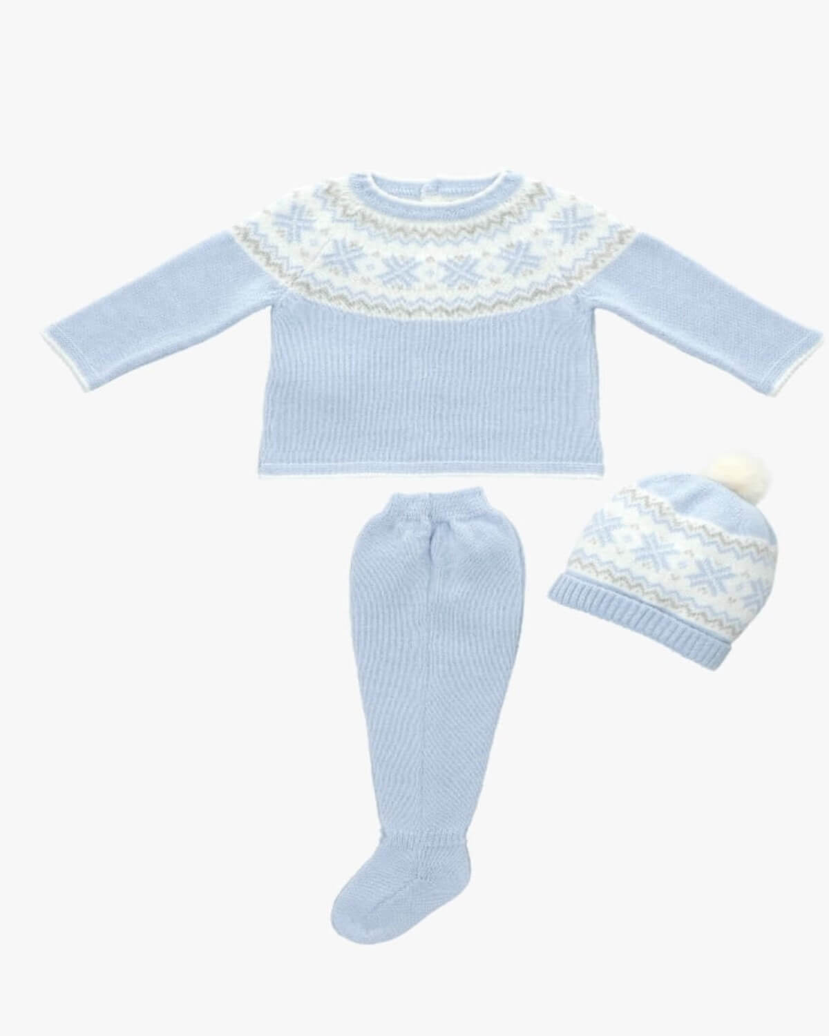 martin aranda "Carlos" Sky Knitted Pram Set from tors childrens wear