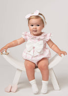 Caramelo kids pink check heart romper from tors childrens wear