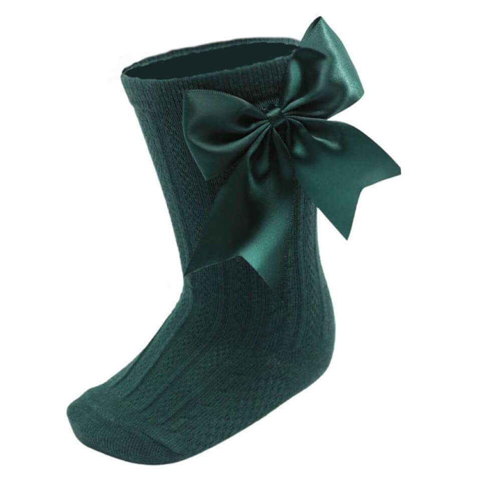 elegance green bow socks