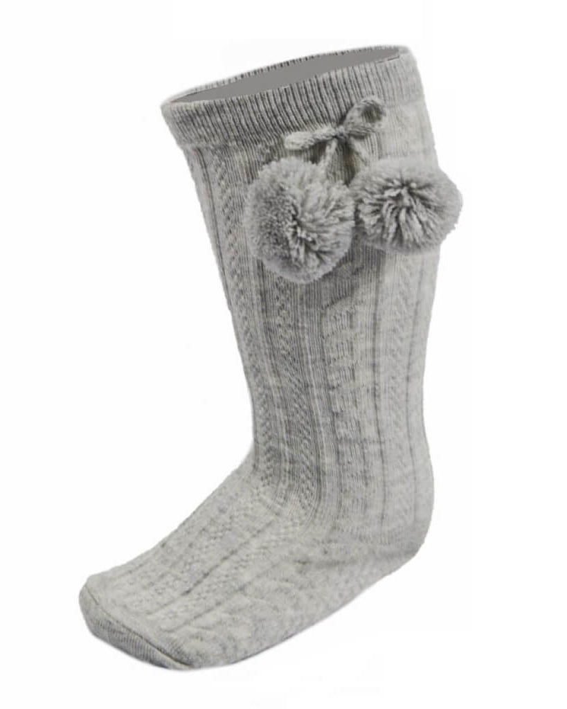 elegance grey pom socks