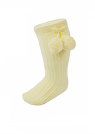 lemon knee high pom socks from tors childrens wear