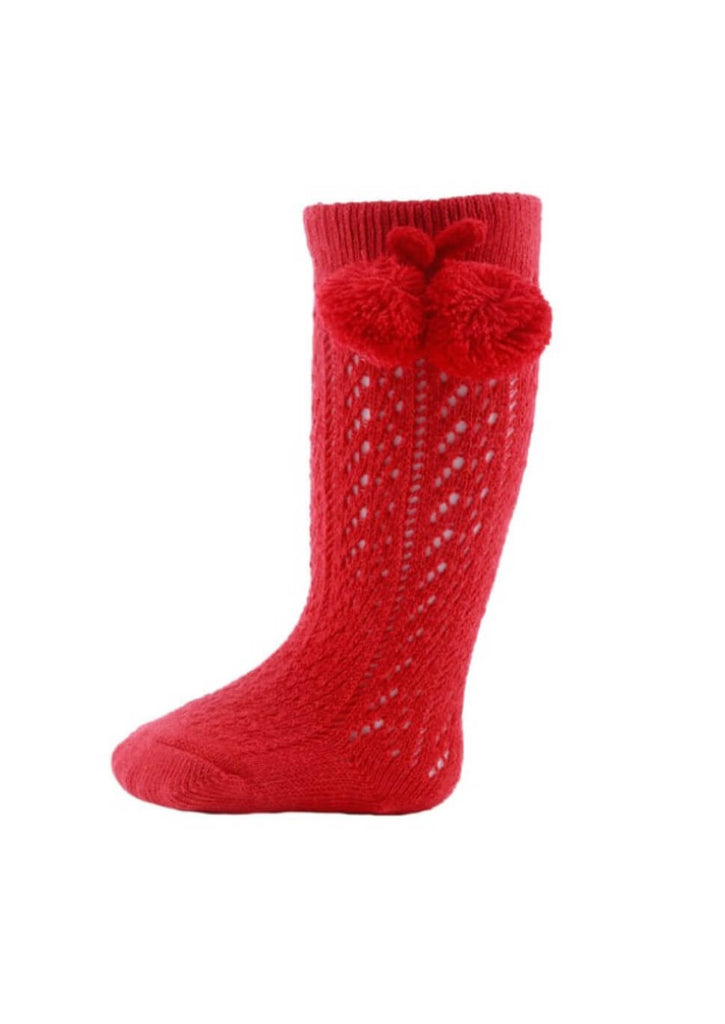 Pelerine Red Pom Socks