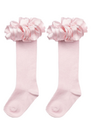 Pink ruffle ribbon knee high socks by caramelo kids