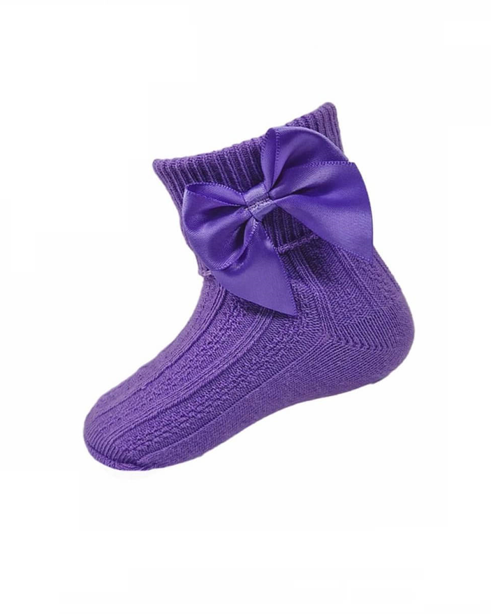 plum bowed ankle socks from tors childrens wear