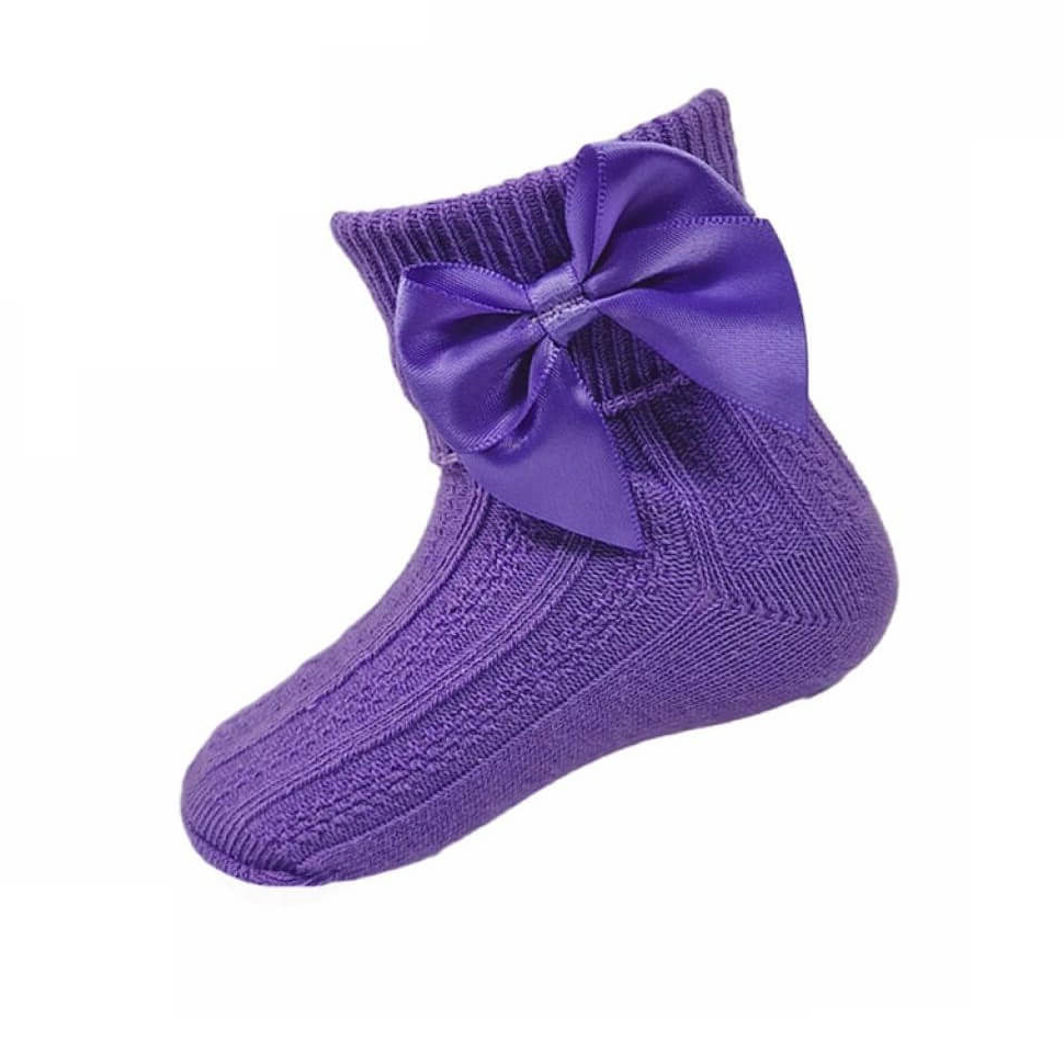 plum bowed ankle socks from tors childrens wear
