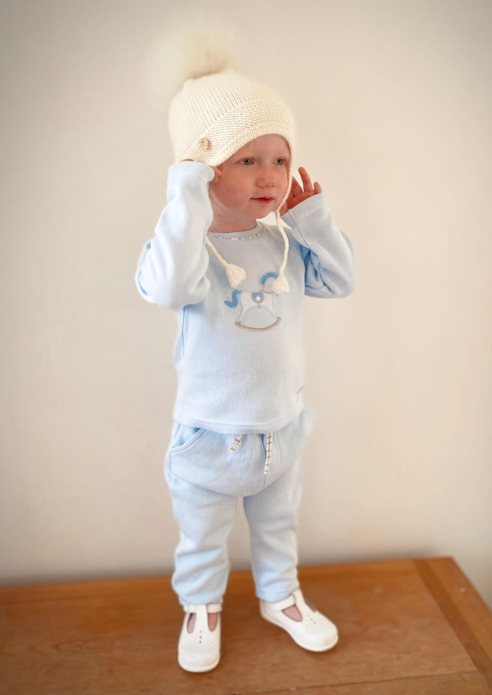 boys two piece tracksuit with rocking horse motif