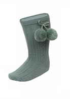 sage knee high pom socks from tors childrens wear